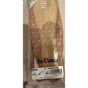 So Danca Womens Premium Leather Full Sole Dance Ballet Shoes Tan Size 40 NWT